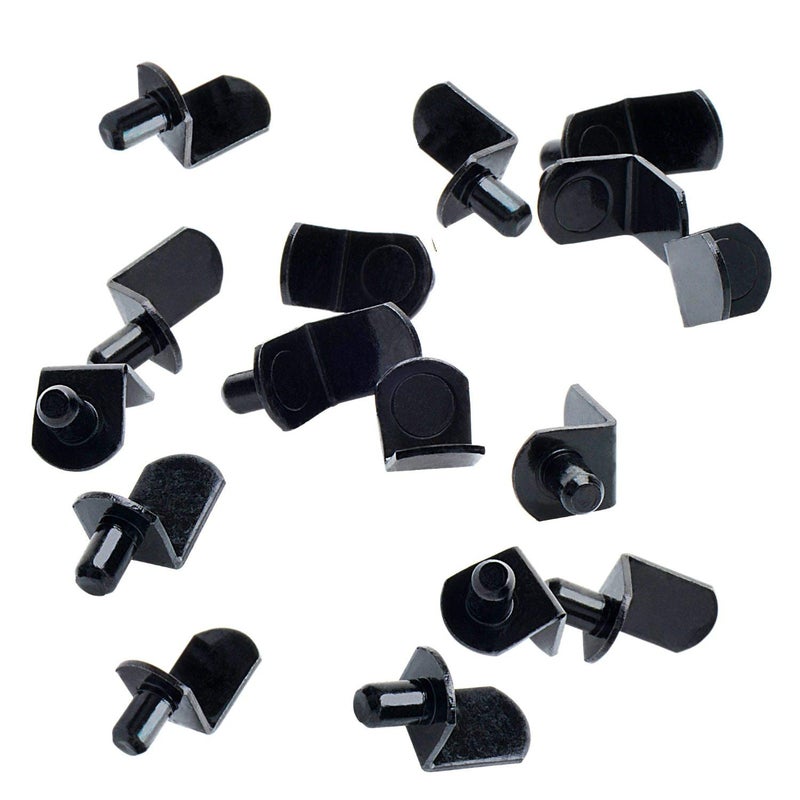 Desunia 1/4" Bracket Style Cabinet Shelf Support Pegs | Black | 50 Pack - Image 3